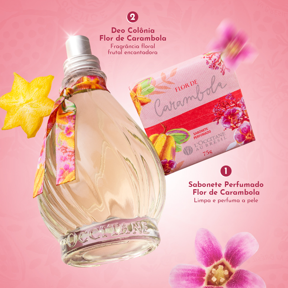 Presente Flor de Carambola: Sabonete, Leite Corporal e Deo Col&ocirc;nia, ,  large image number 2